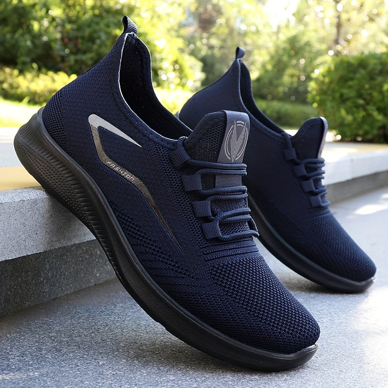 Men’s Lightweight Breathable Knit Running Shoes – Slip-On Comfort & All-Day Performance