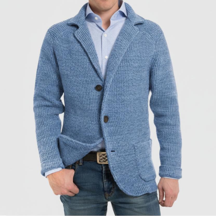 Men’s Honeycomb Knit Blazer – Tailored Soft Jacket | Italian Smart-Casual Elegance