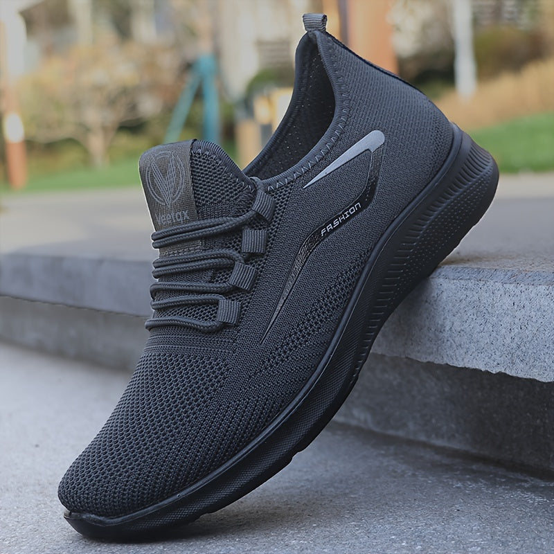 Men’s Lightweight Breathable Knit Running Shoes – Slip-On Comfort & All-Day Performance
