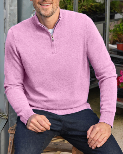 Gentleman's Versatile Cashmere Zip-Neck Sweater