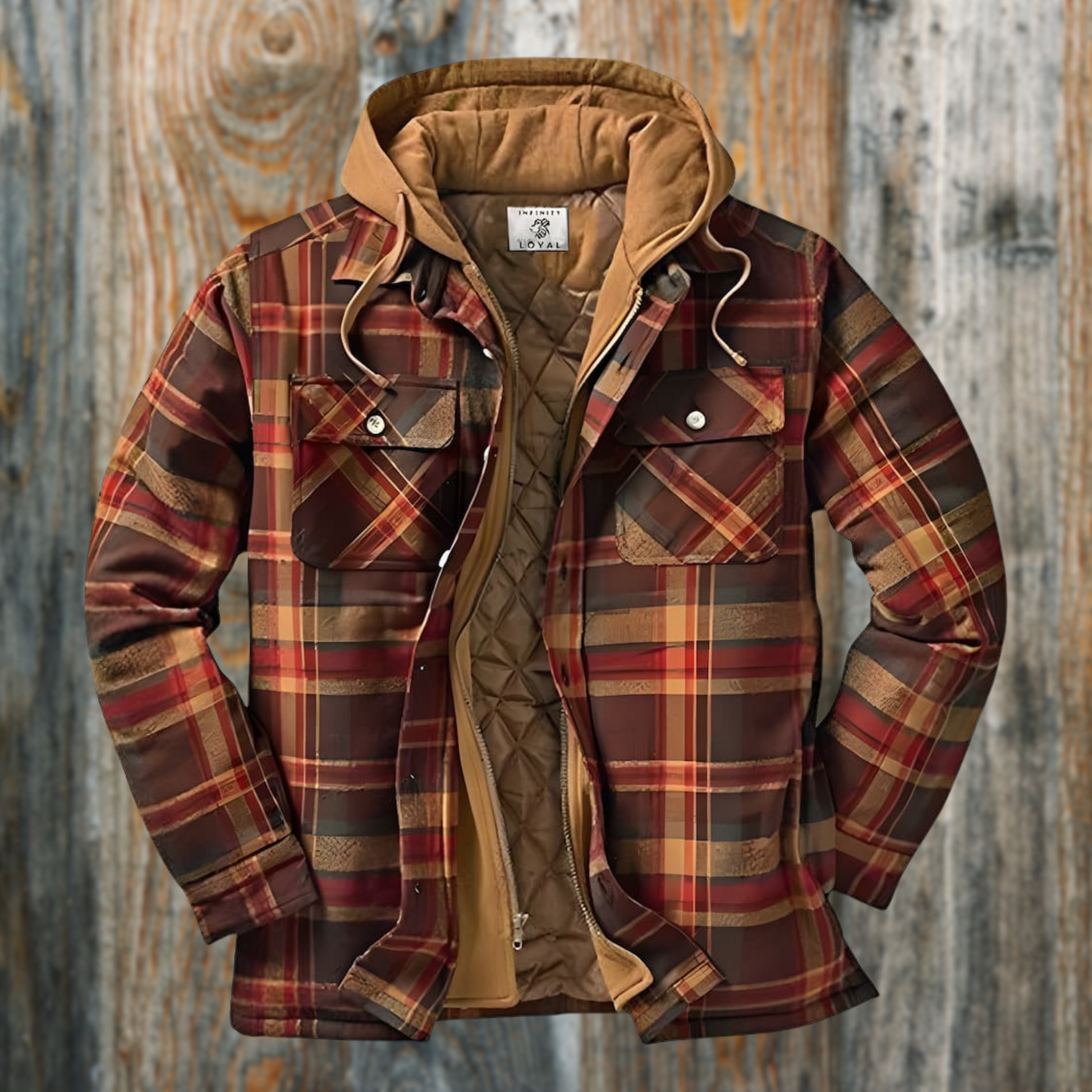 Men’s Warm Lumberjack Jacket – Checked Winter Coat for Casual Wear