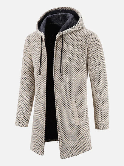Chris - Long fleece hooded sweater for men