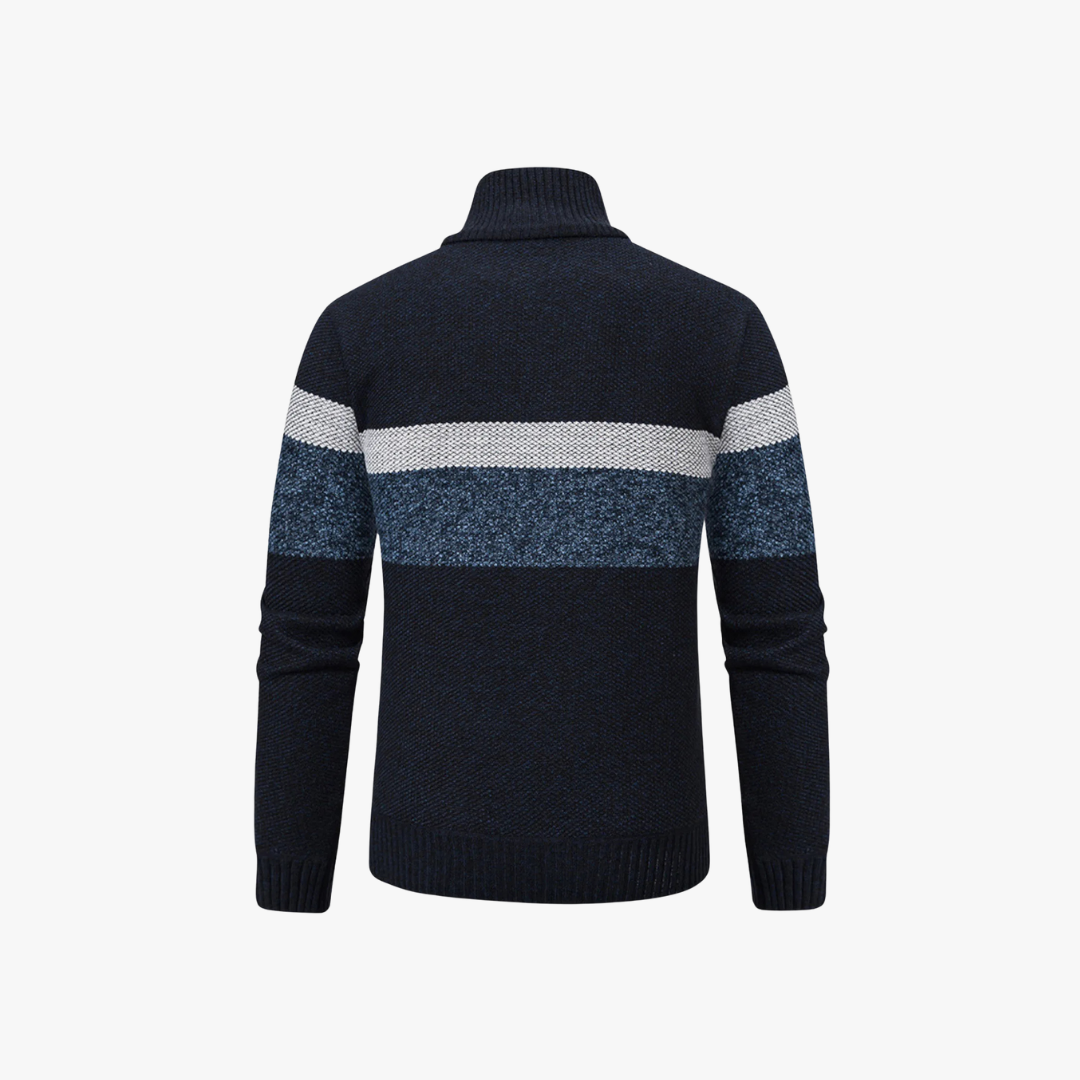 Oliver | Navy Men Knit Zipper Sweater