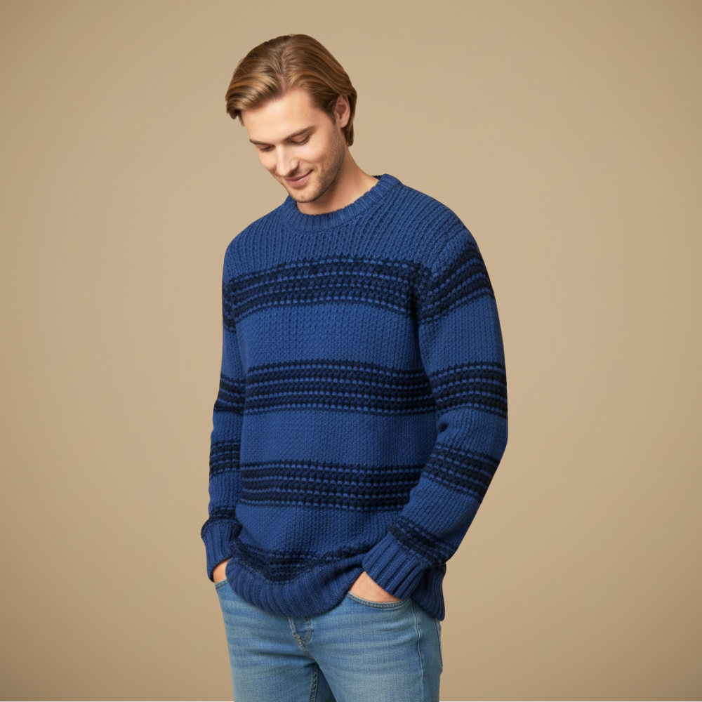 Men’s Lightweight Stretch Pullover – Soft Crew Neck Sweater | Everyday Comfort Fit