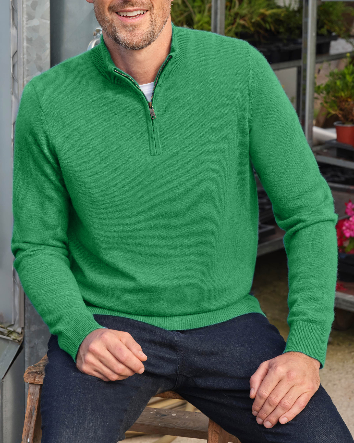 Gentleman's Versatile Cashmere Zip-Neck Sweater