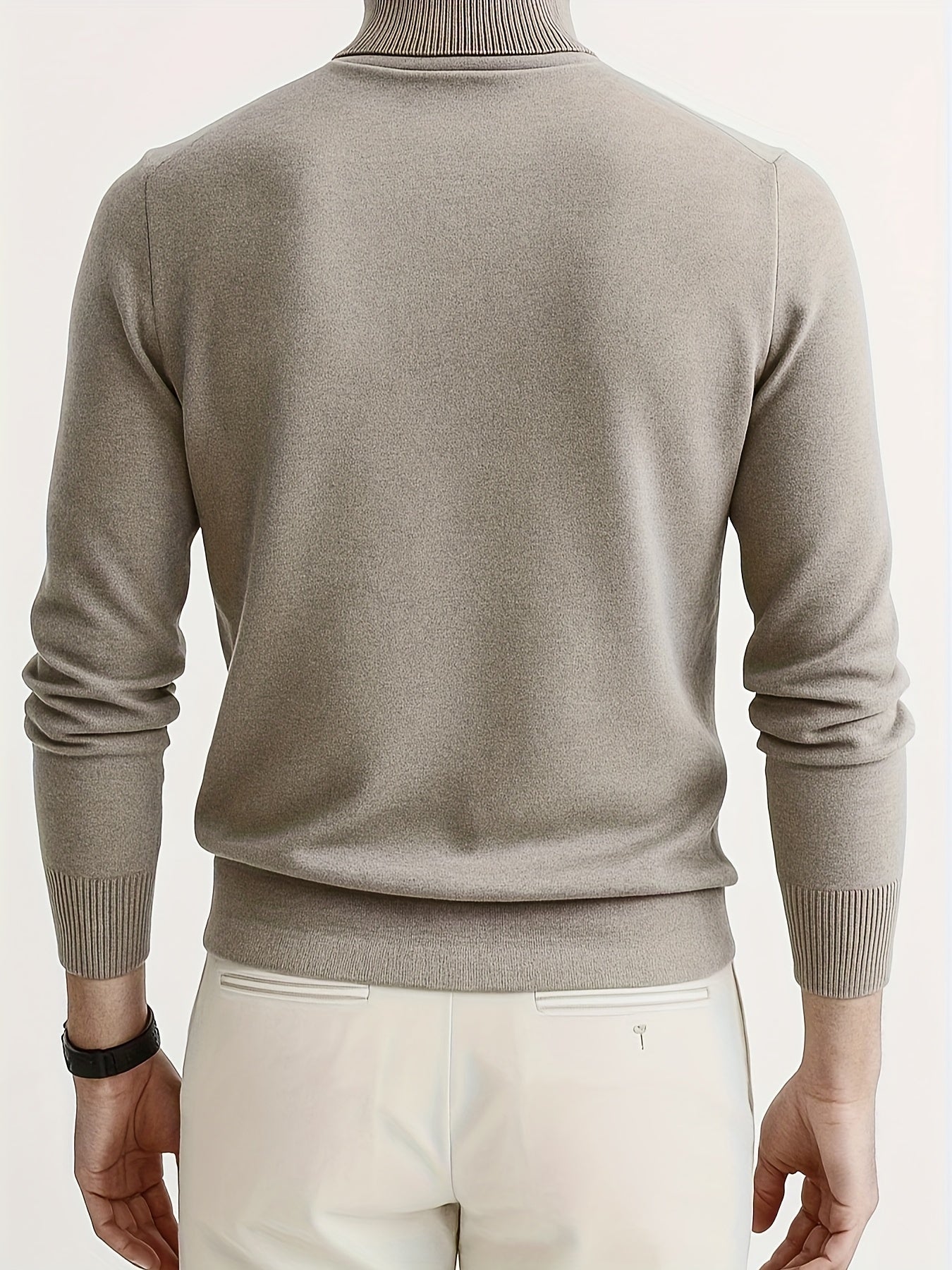Men's Slim-Fit Turtleneck Sweater - Soft Stretch Knit Long Sleeve Pullover