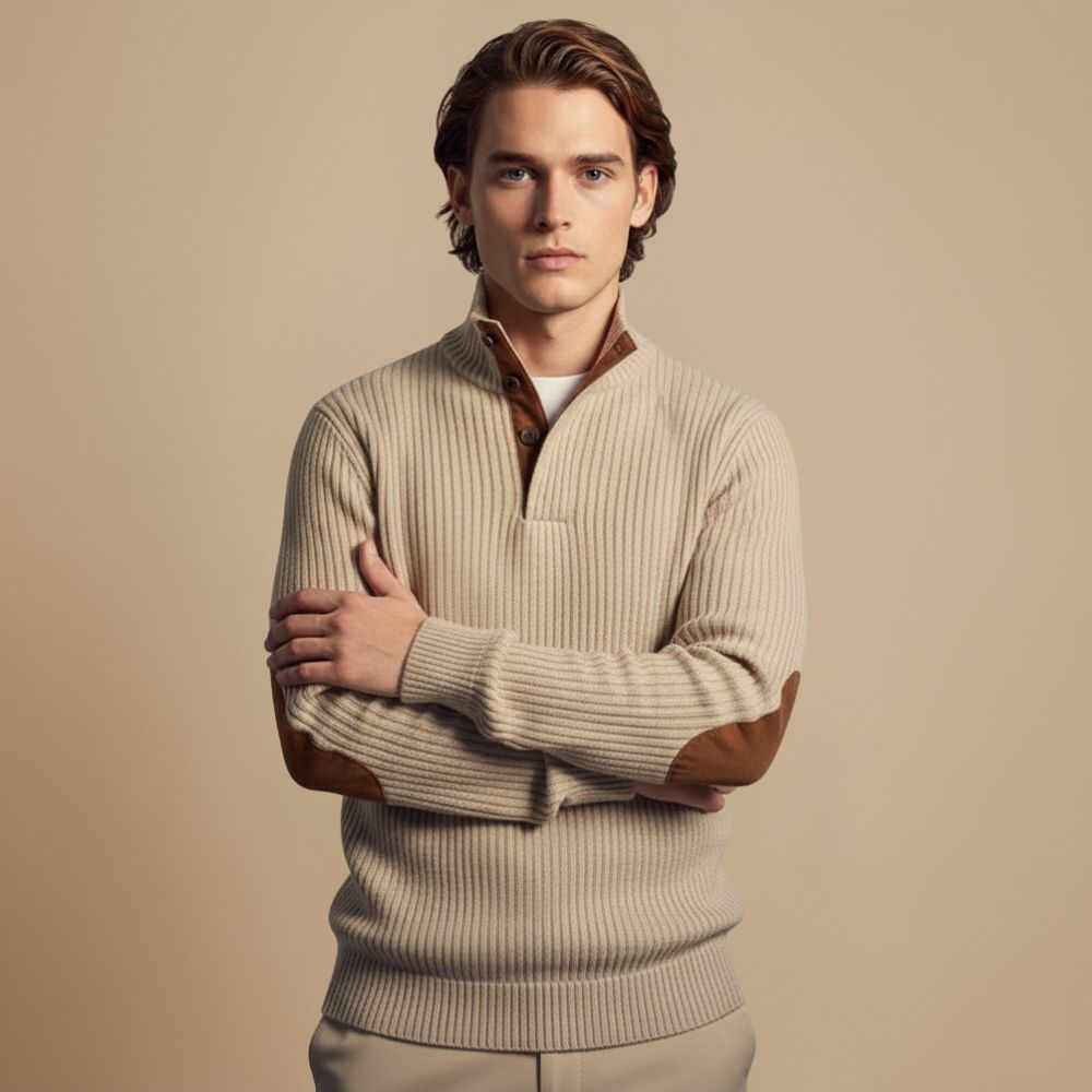 Men’s Vintage Corduroy Pullover – Retro Knit Sweater