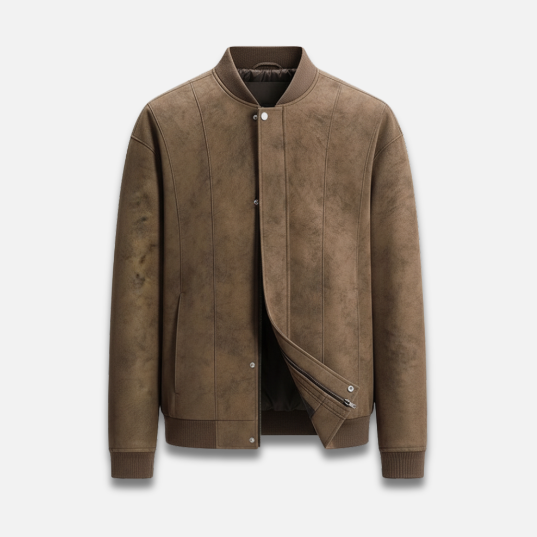 Men’s Classic Suede Bomber Jacket