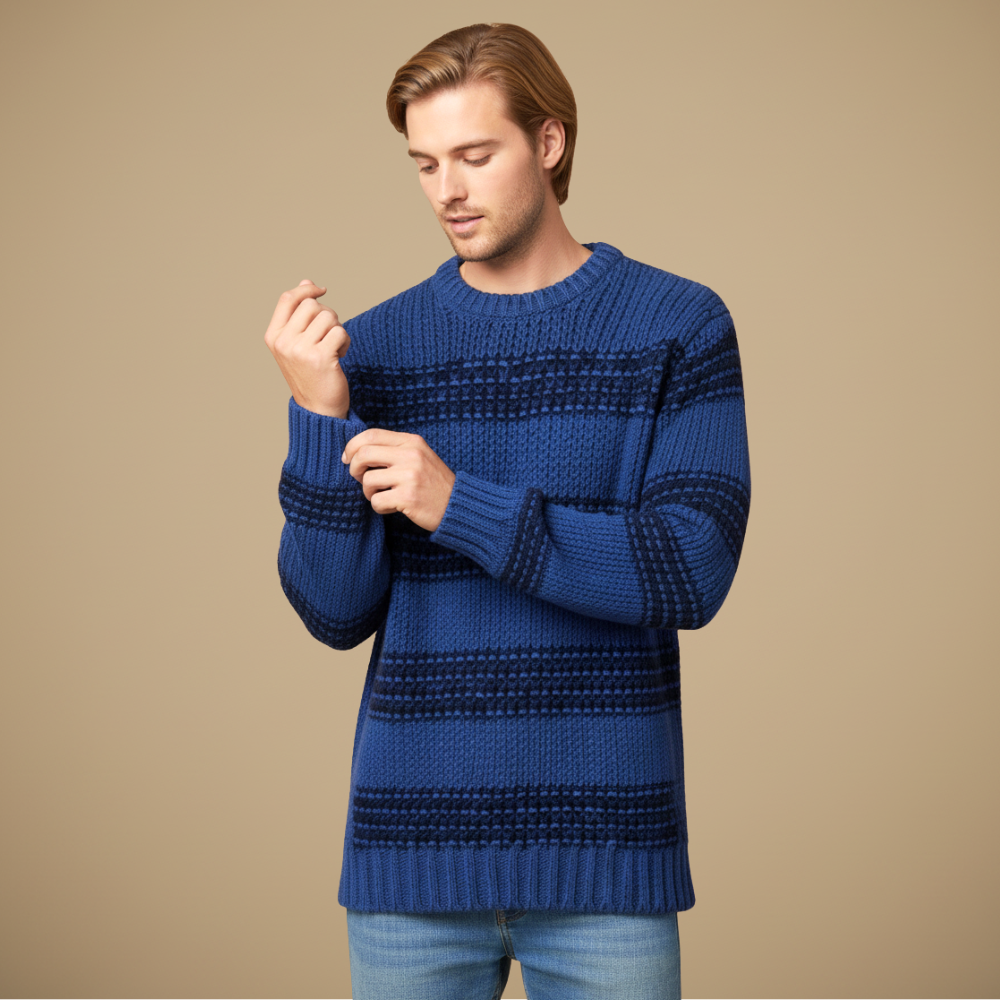 Men’s Lightweight Stretch Pullover – Soft Crew Neck Sweater | Everyday Comfort Fit