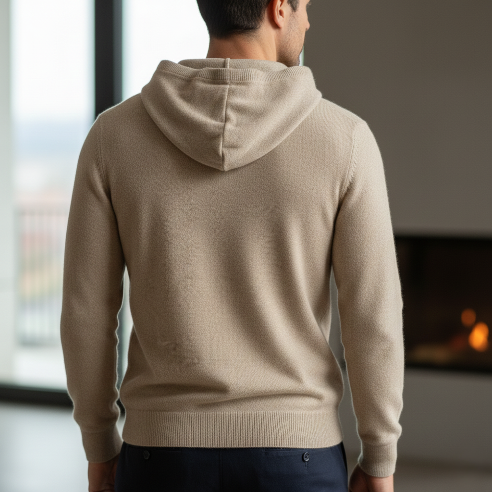 Solorfit Men’s Cashmere Hoodie – Luxury Soft Knit, Warm Lightweight Comfort
