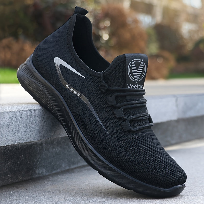Men’s Lightweight Breathable Knit Running Shoes – Slip-On Comfort & All-Day Performance