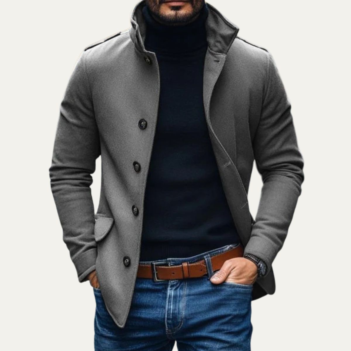Wool Coat – Men’s Smart Tailored Overcoat | Classic Winter Elegance