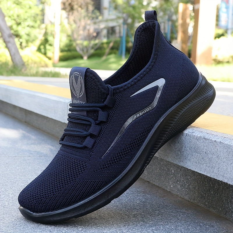 Men’s Lightweight Breathable Knit Running Shoes – Slip-On Comfort & All-Day Performance
