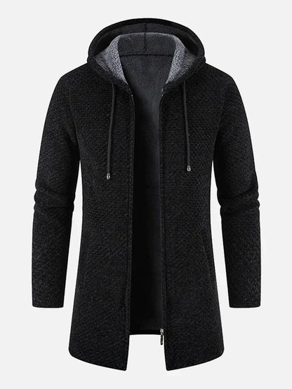Chris - Long fleece hooded sweater for men