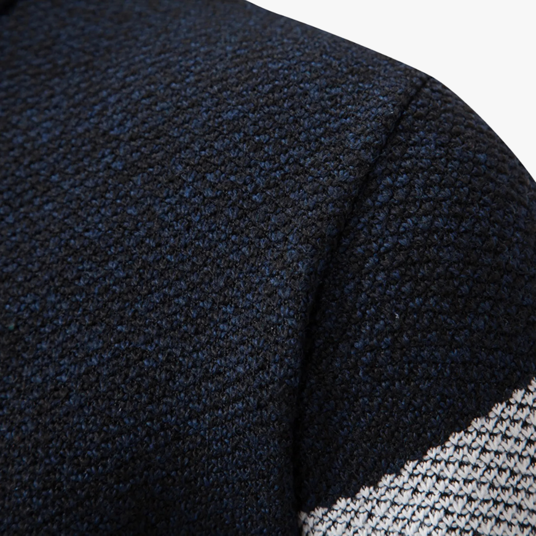 Oliver | Navy Men Knit Zipper Sweater
