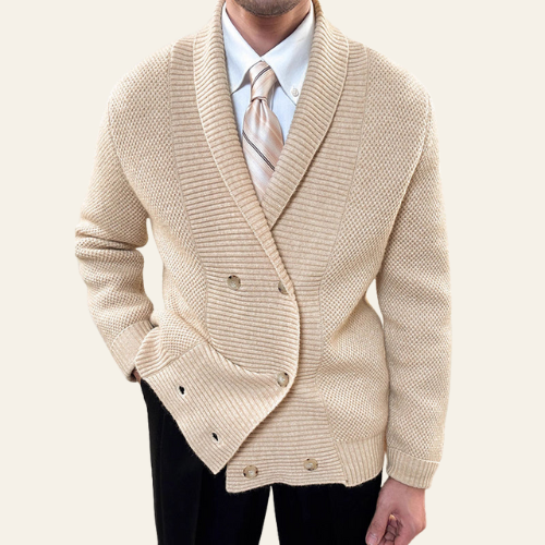 Étienne | Men’s Knit Cardigan – Double-Breasted Style Sweater Jacket
