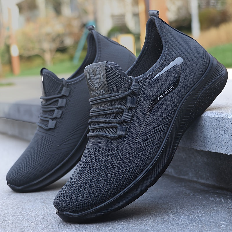 Men’s Lightweight Breathable Knit Running Shoes – Slip-On Comfort & All-Day Performance