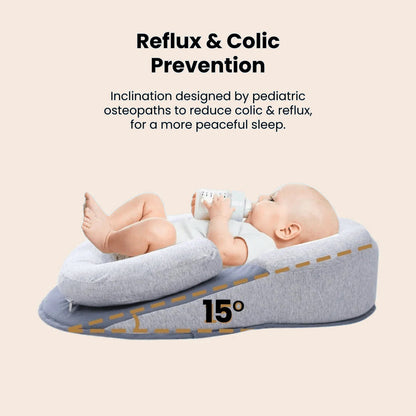 Newborn Baby Anti-Spill Reflux Nursing Pillow Breastfeeding Cushion Bed Crib Lounger