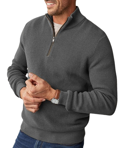 Gentleman's Waffle Half-Zip Knit Sweater