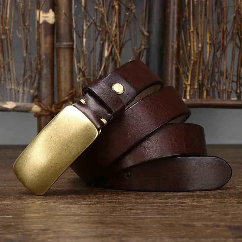 Hercules Men Waist Brass Buckle Belt