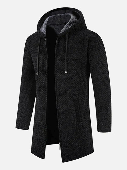 Chris - Long fleece hooded sweater for men