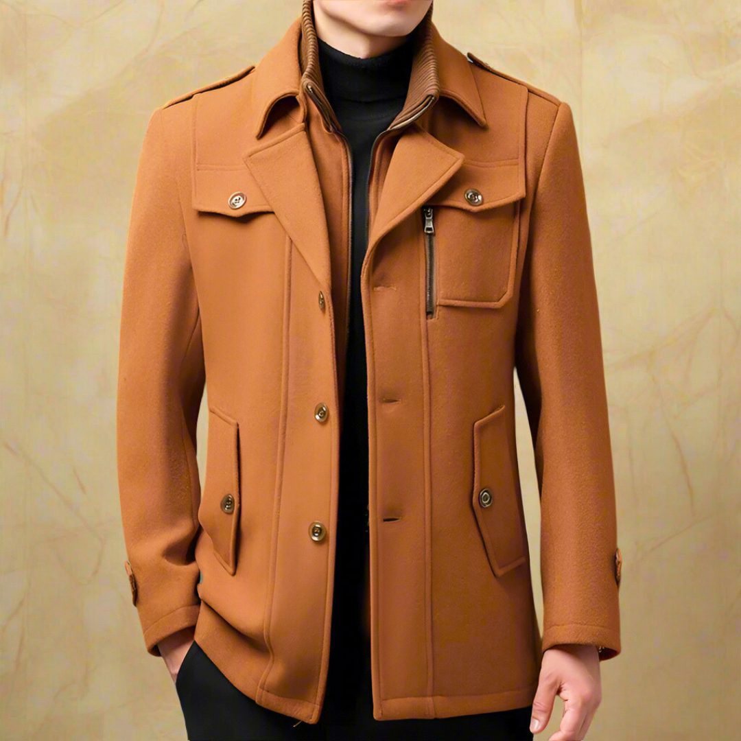 Massimo Men’s Trench Coat – Classic Long Overcoat | Timeless British Elegance