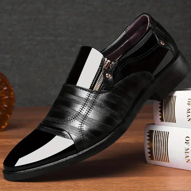 Spraykis | Men's Dress Loafers with Side Zipper – Comfortable Slip-On