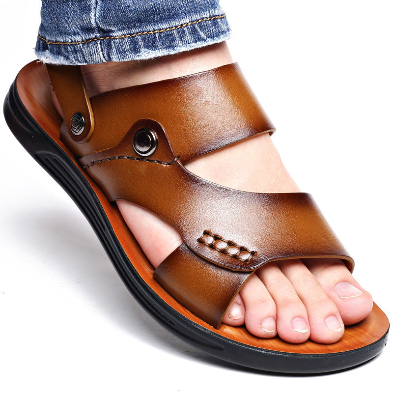 Avenwood Men Cushioned Leather Sandals