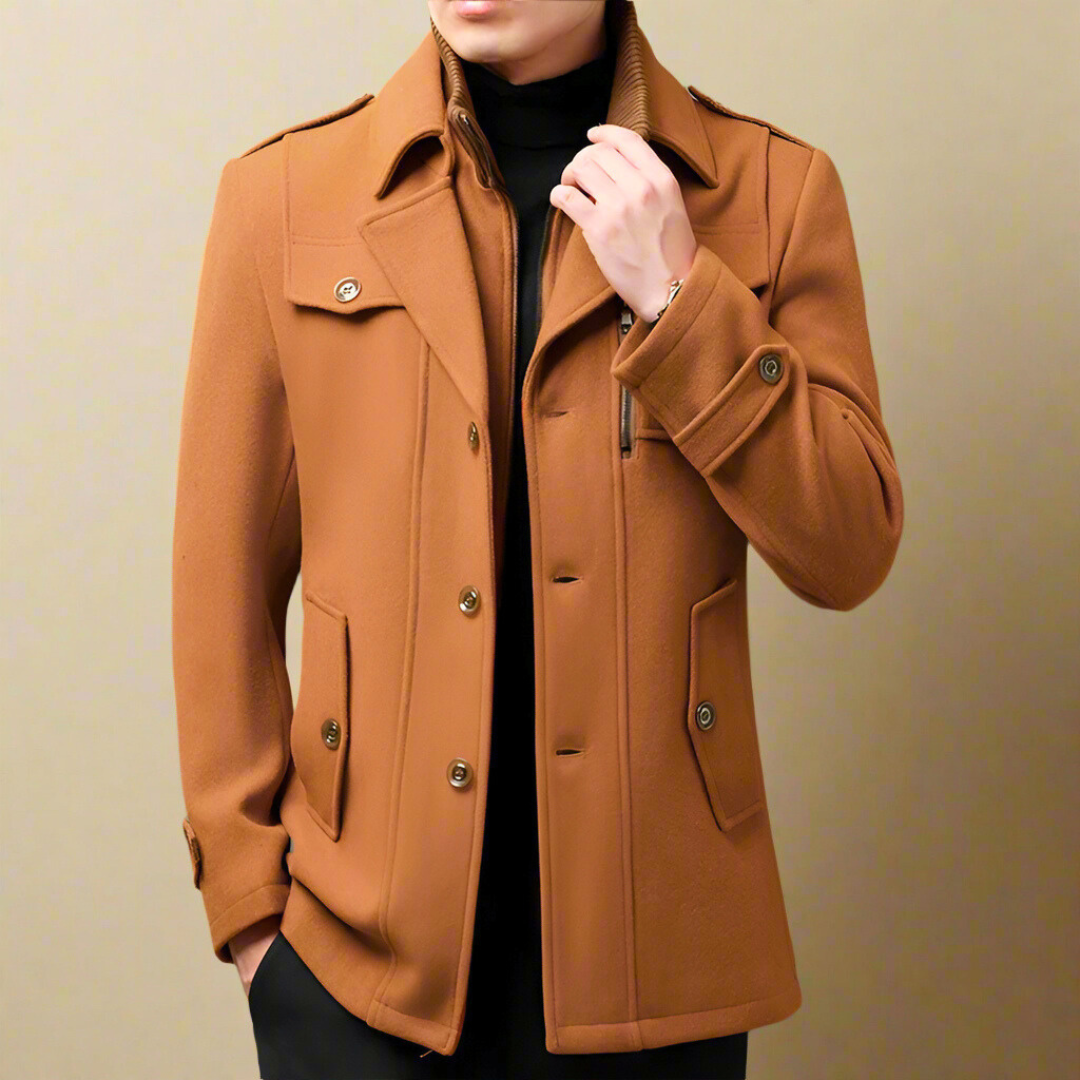 Massimo Men’s Trench Coat – Classic Long Overcoat | Timeless British Elegance