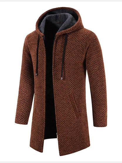 Chris - Long fleece hooded sweater for men
