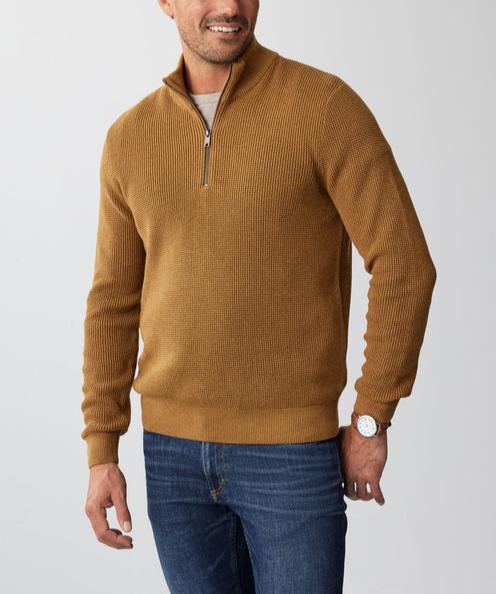 Gentleman's Waffle Half-Zip Knit Sweater