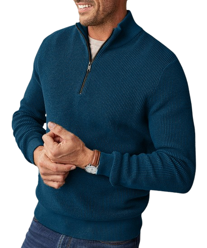 Gentleman's Waffle Half-Zip Knit Sweater