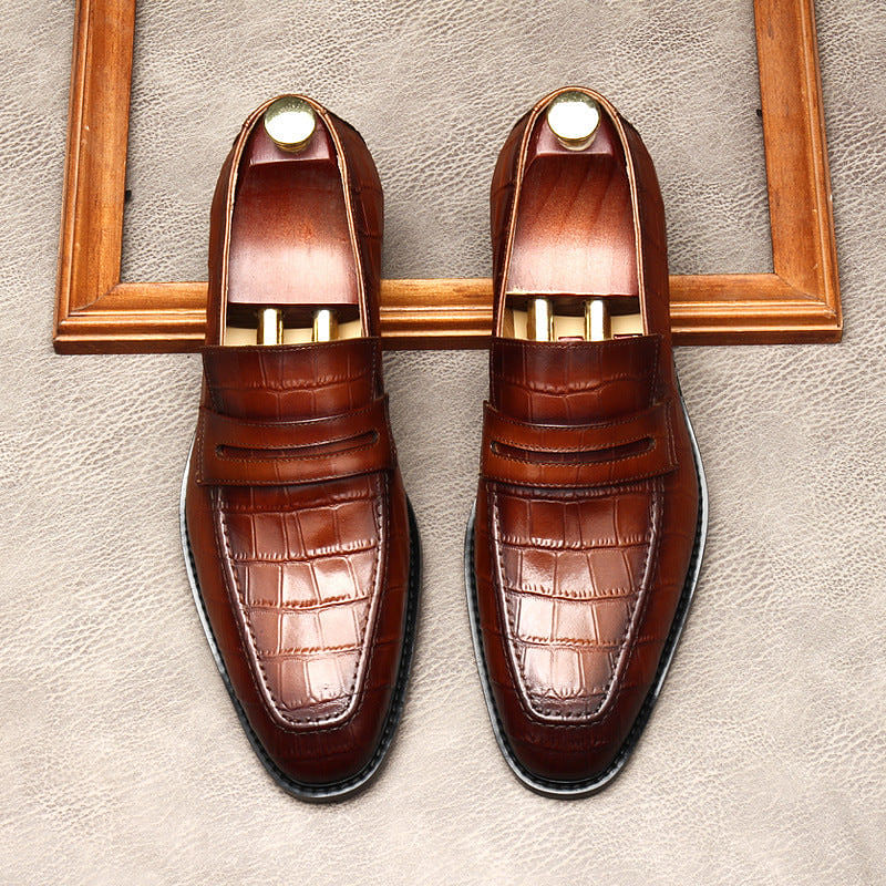 Men’s Crocodile Men Pattern Leather Loafers – Elegant, Durable & Comfortable