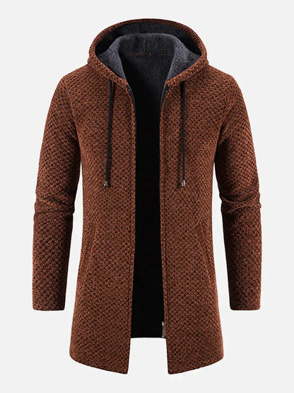 Chris - Long fleece hooded sweater for men