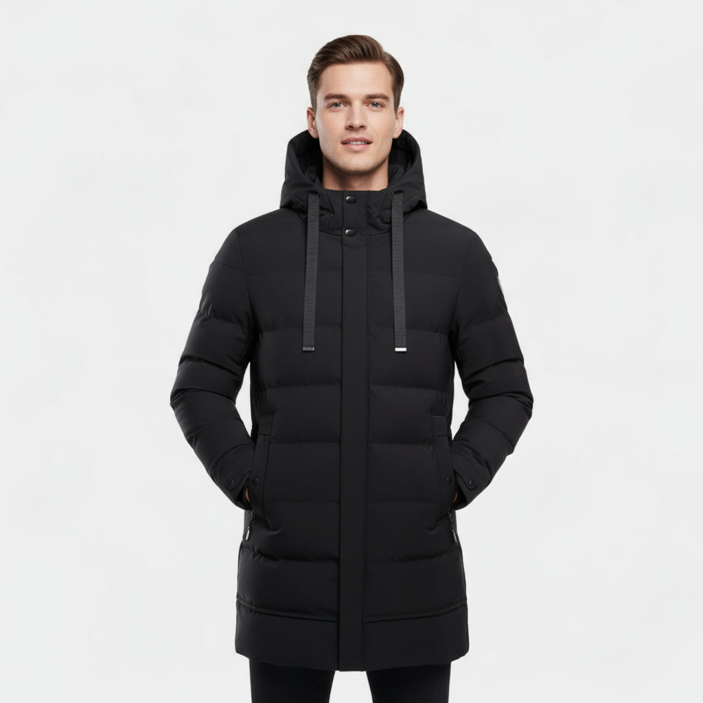 Men’s Longline Puffer Coat – Ultra-Warm, Windproof & Winter Protection