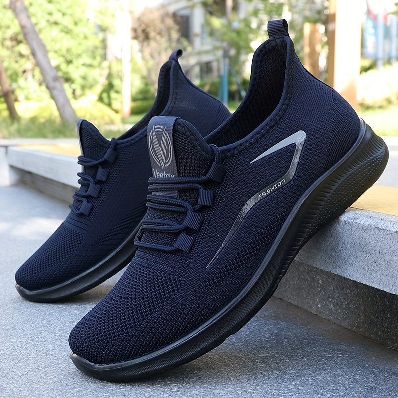 Men’s Lightweight Breathable Knit Running Shoes – Slip-On Comfort & All-Day Performance