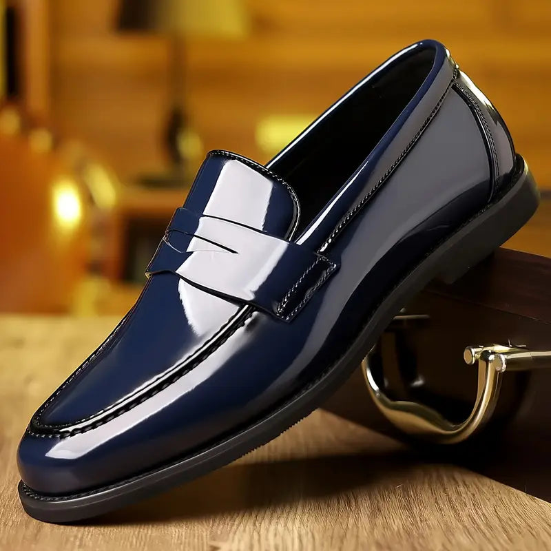 Clarence Glossy Men Durable Leather Loafers