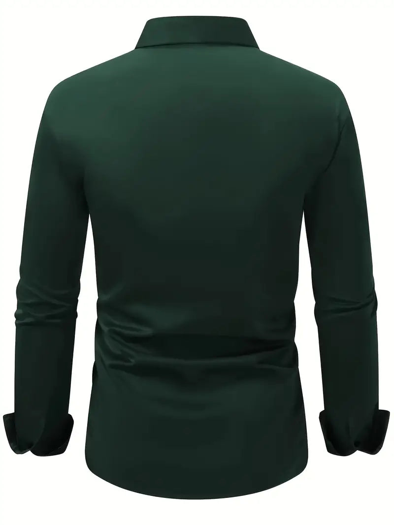 Men’s Formal Dress Shirt – Long Sleeve Ceremony Shirt – Classic Elegant Style for Events