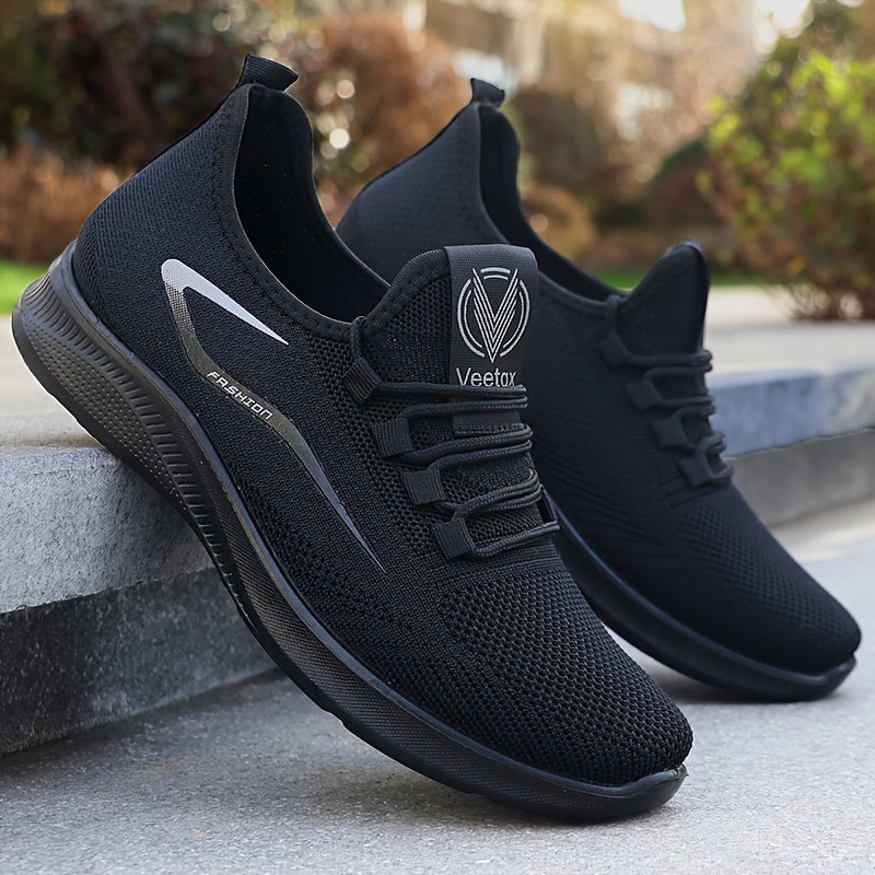 Men’s Lightweight Breathable Knit Running Shoes – Slip-On Comfort & All-Day Performance
