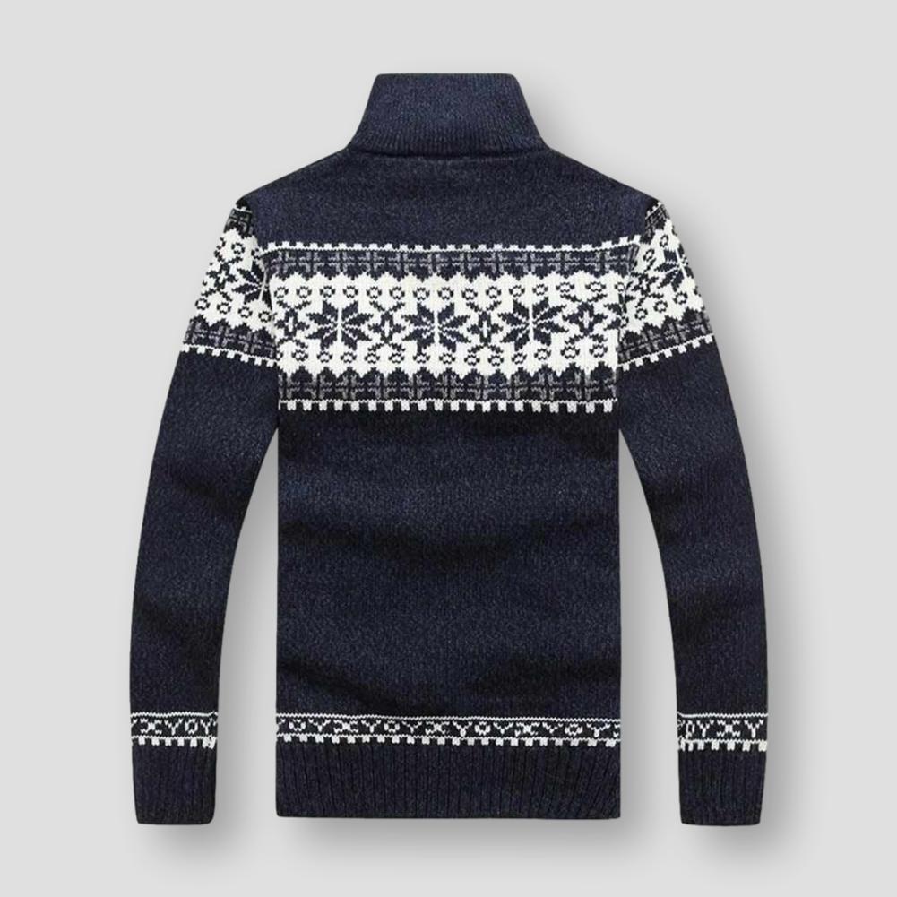 Sky Madrid Iceland Wool Zip Cardigan – Men’s Classic Knit Sweater with Zip Design