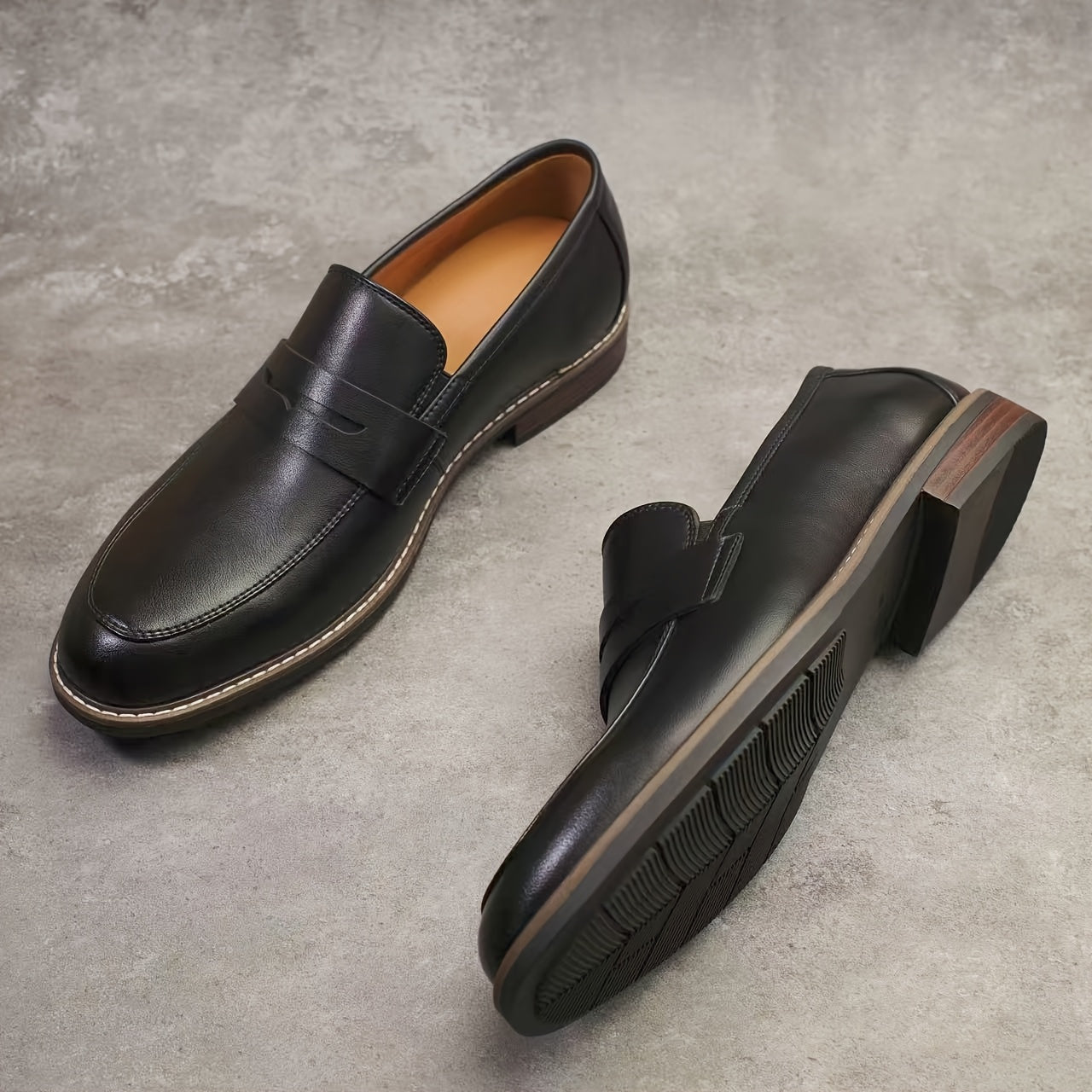 Men’s Slip-On Dress Loafers –  Footwear with Non-Slip Sole
