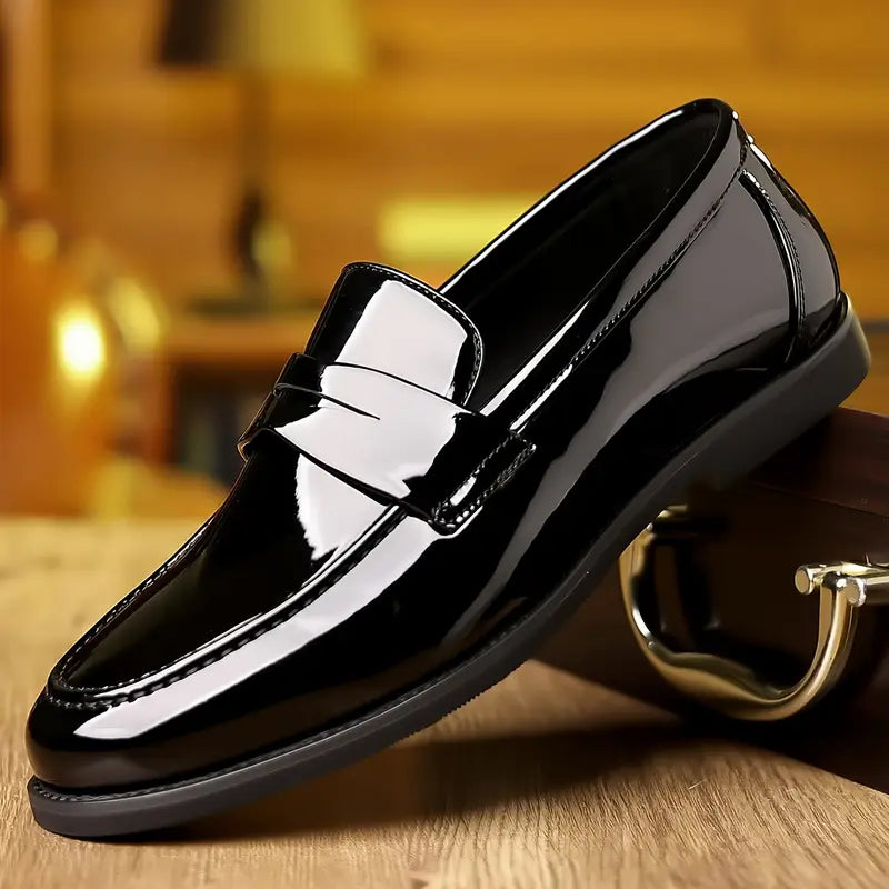 Clarence Glossy Men Durable Leather Loafers