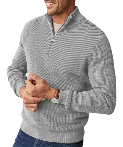 Gentleman's Waffle Half-Zip Knit Sweater