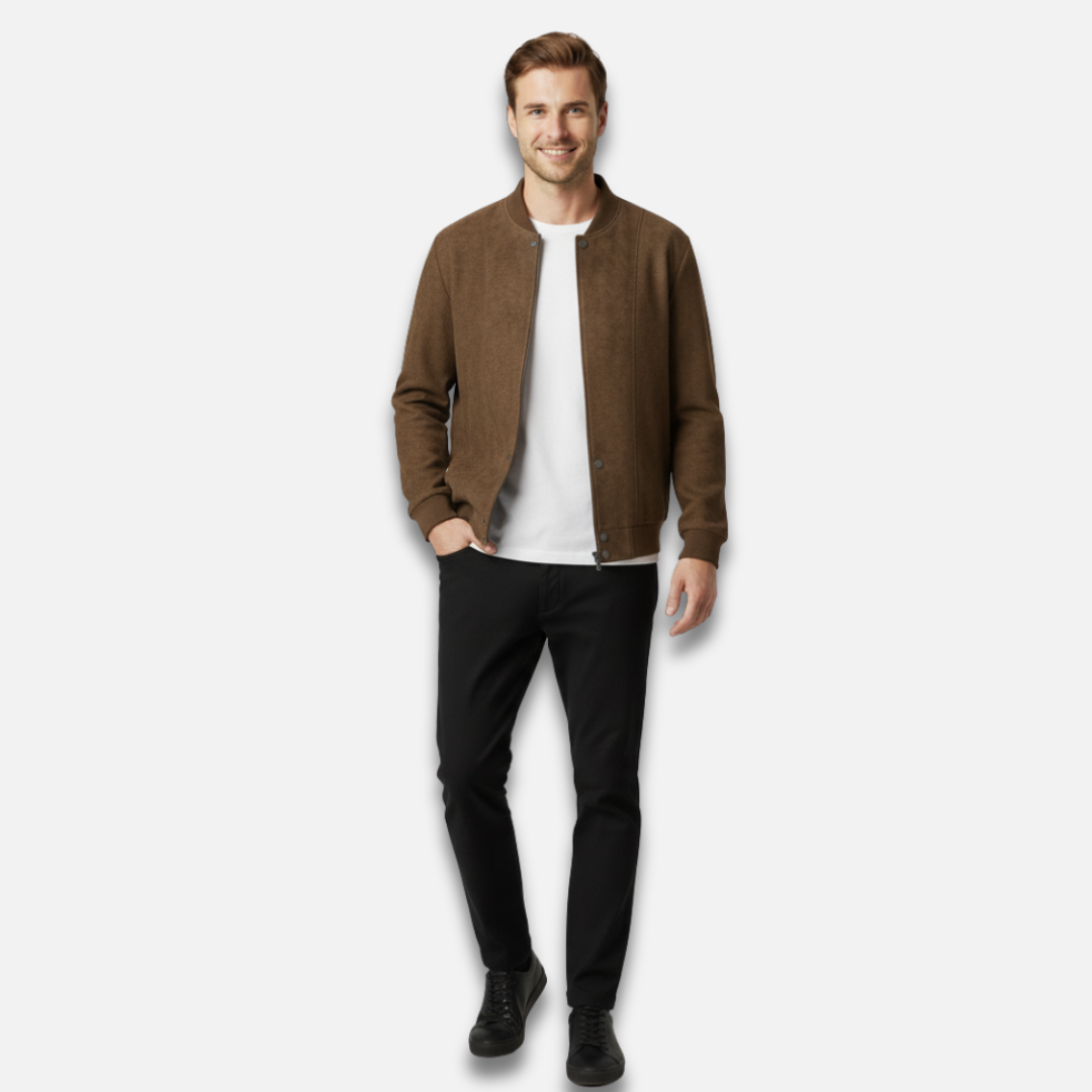 Men’s Classic Suede Bomber Jacket