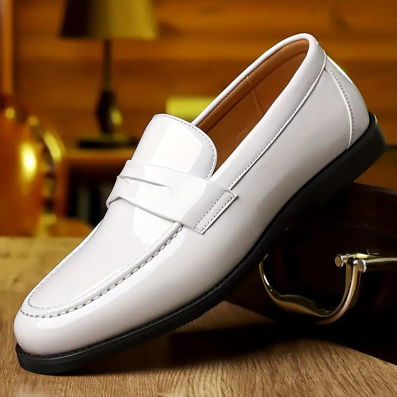 Clarence Glossy Men Durable Leather Loafers