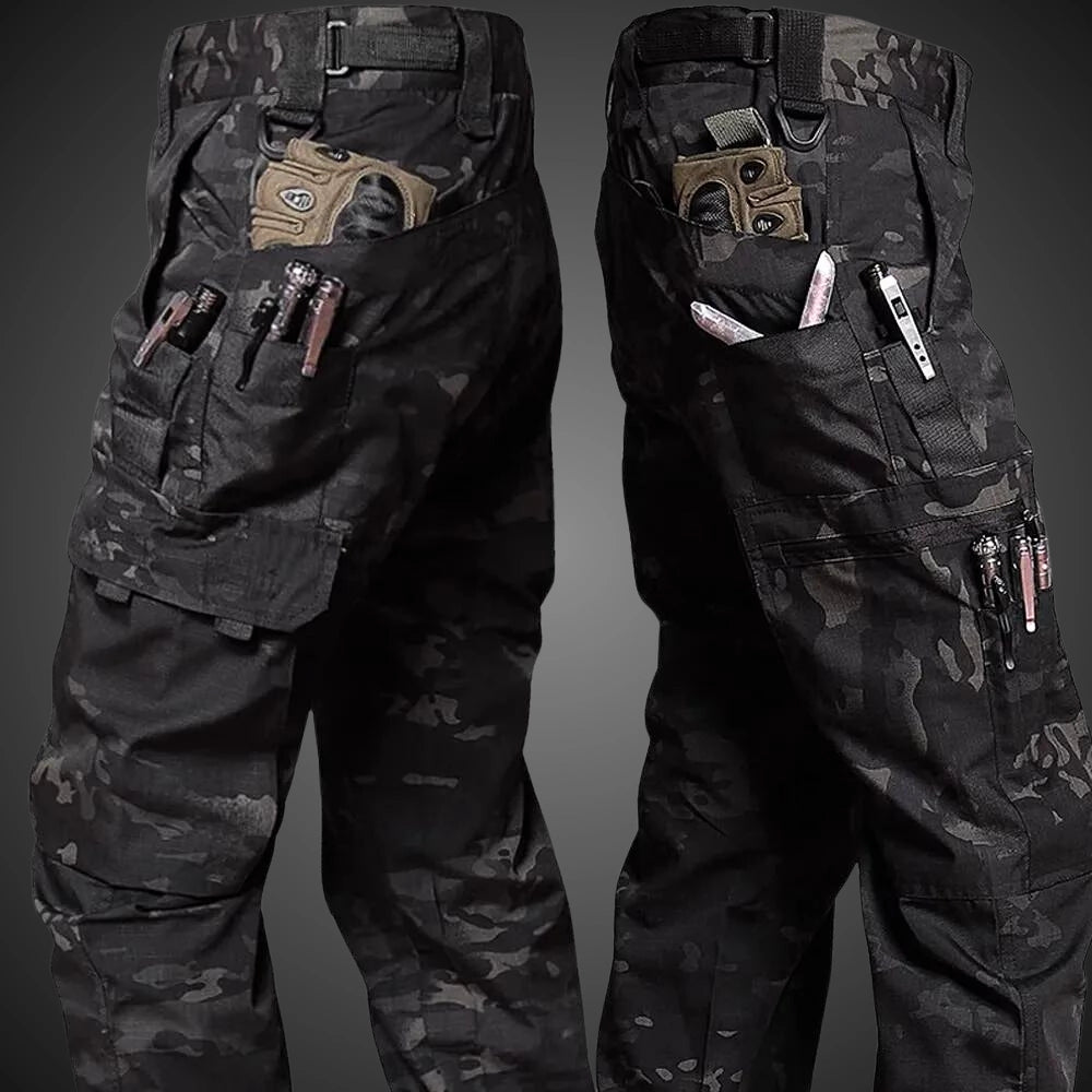 Tactical Camo Cargo Pants - Multi-Pocket, Water-Resistant, Military Grade