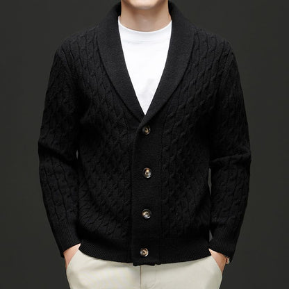 Classic men's cardigan with button placket