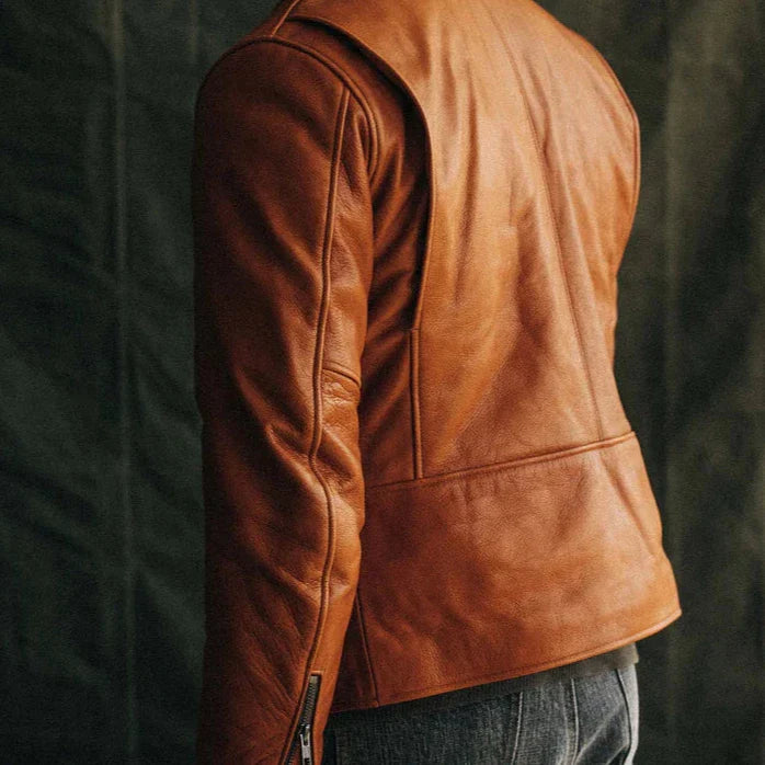 Brown Leather Motor Jacket - Leather Jackets