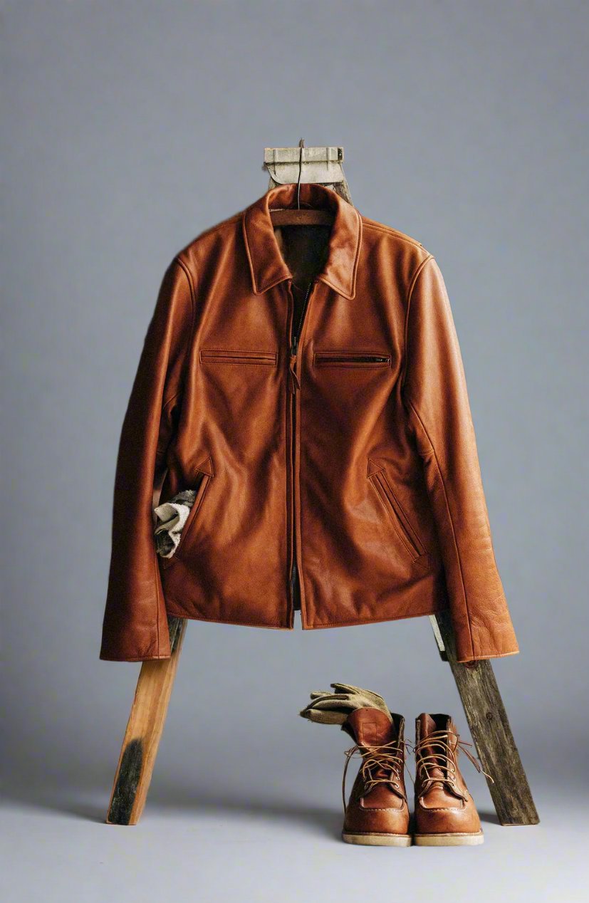 Brown Leather Motor Jacket - Leather Jackets