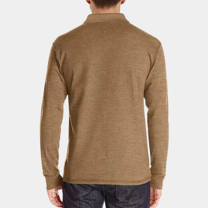 Long-sleeved business polo shirt for men